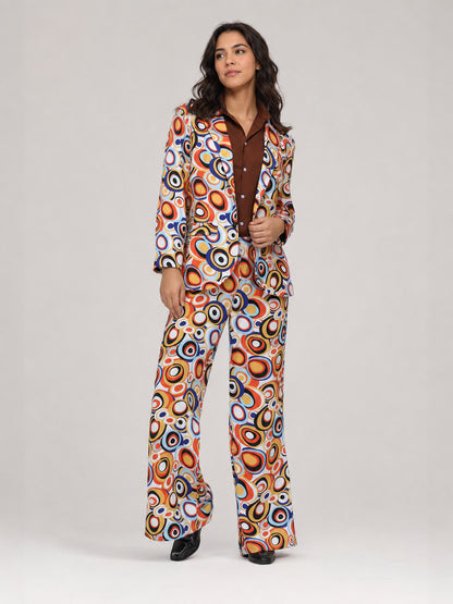 Retro Geometric Print Two-Piece Suit product detail