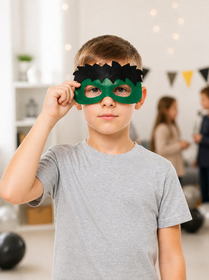 Green and Black Carnival Mask for Halloween and Cosplay lifestyle view