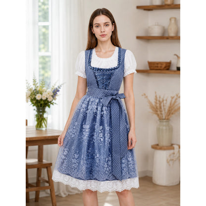 Alpine-Style Dirndl Dress with Lace-Up Front lifestyle view
