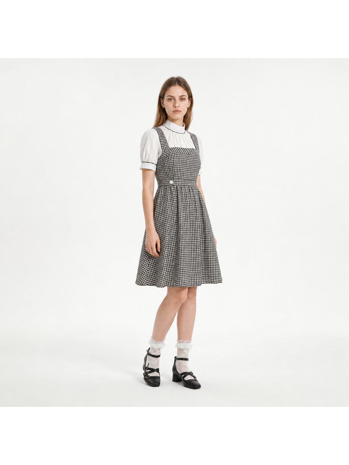 Plaid Dress with Bow for Halloween Cosplay