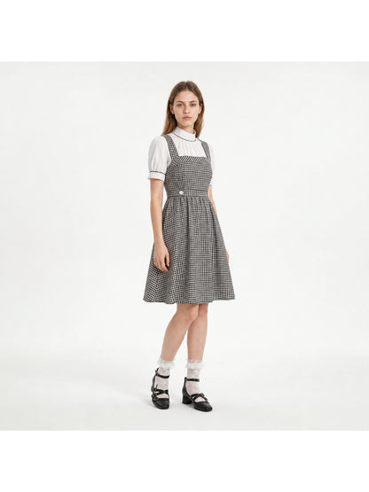 Plaid Dress with Bow for Halloween Cosplay