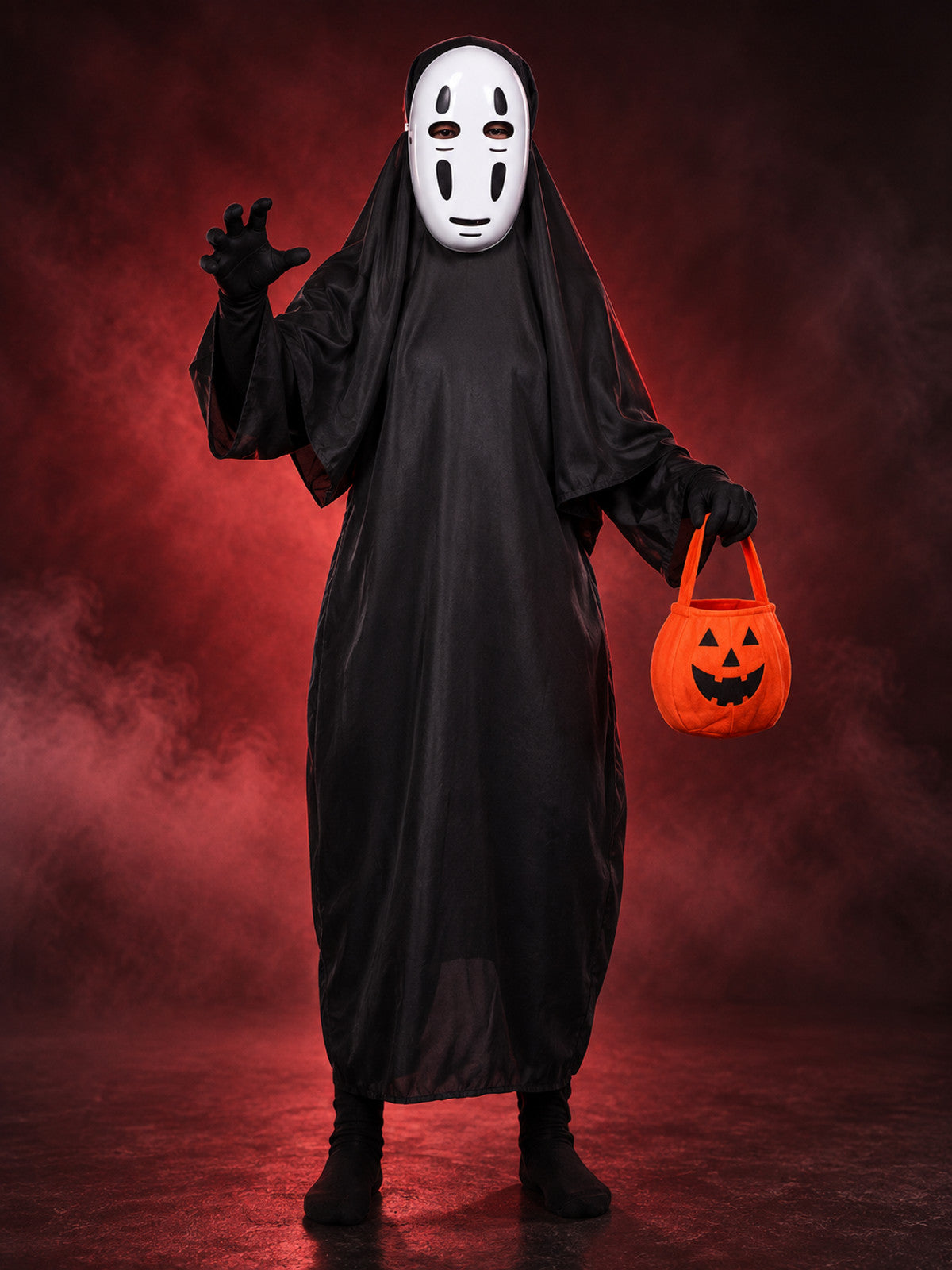 Kids' costume: robe, mask, gloves, bag