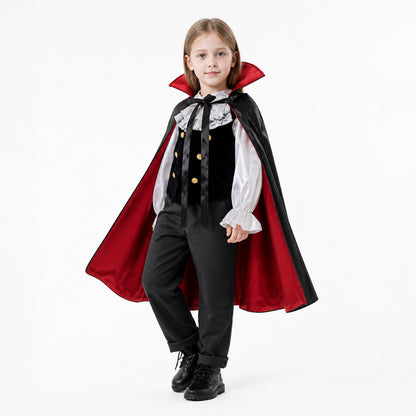 Reversible Carnival Cape, Red and Black Costume Capes detail