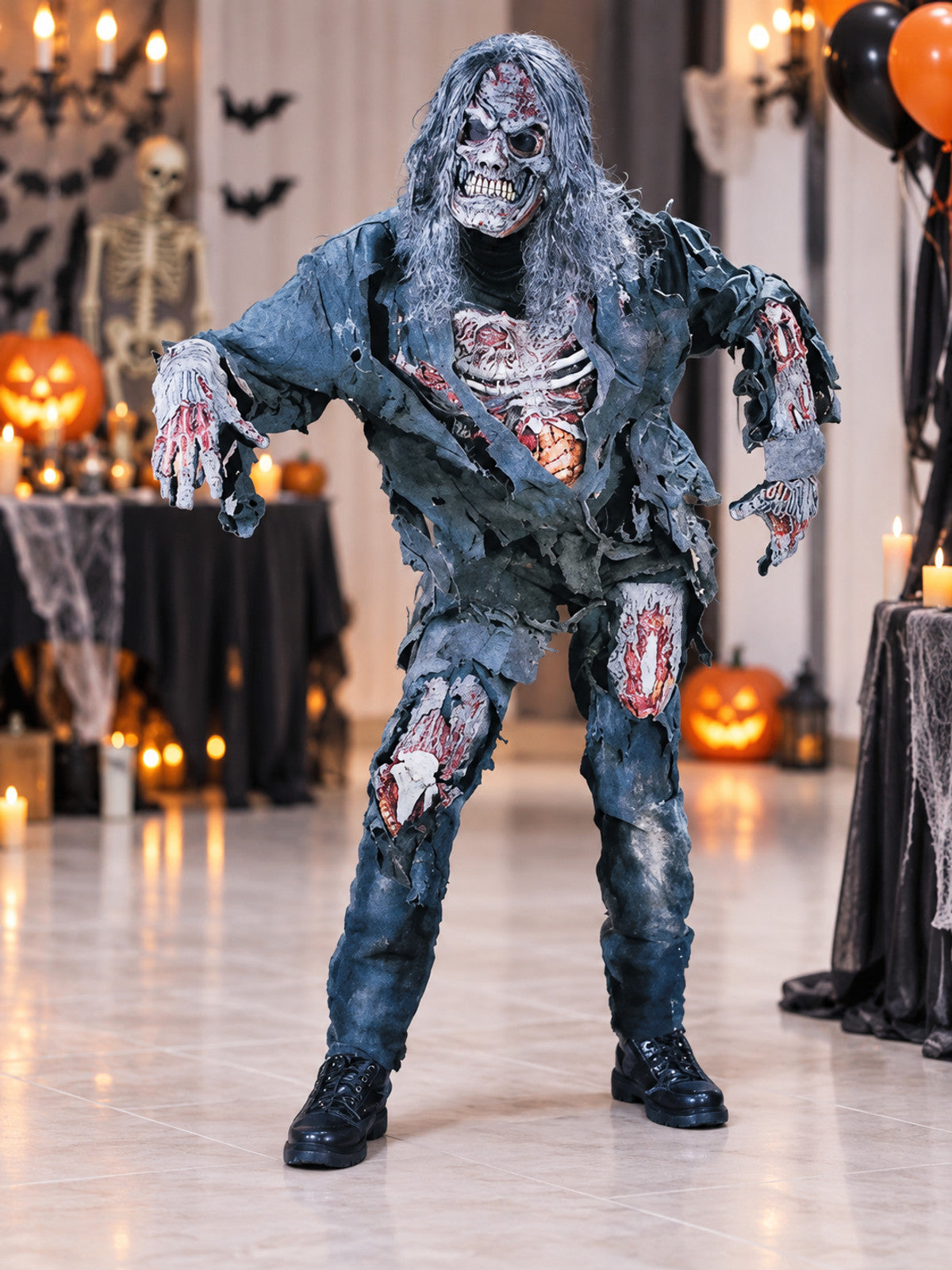 Zombie Costume with Mask and Gloves