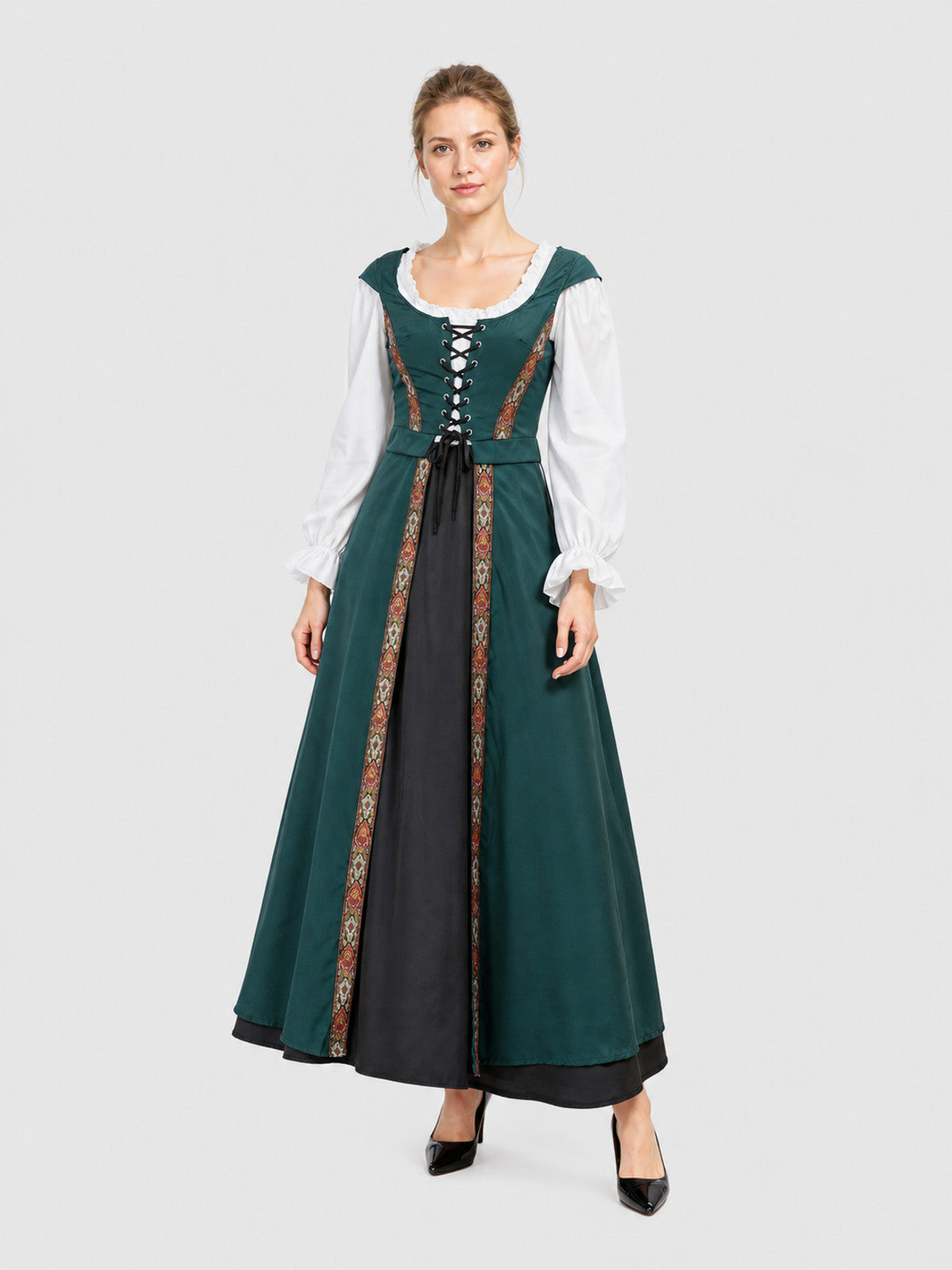 Medieval Halloween Costume with Ethnic Pattern Costumes detail