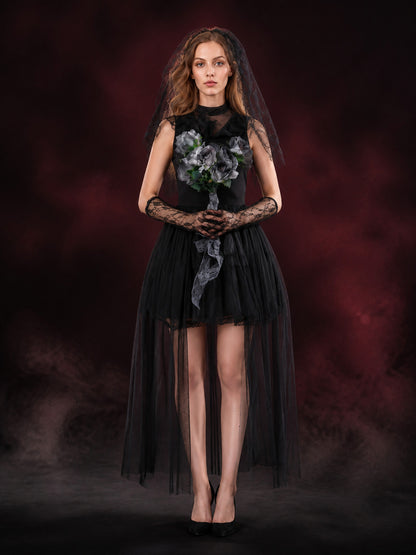 Gothic Costume with Veil for Cosplay and Halloween main product view