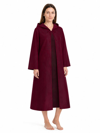 Burgundy Hooded Cloak for Jedi Cosplay Costume Capes detail