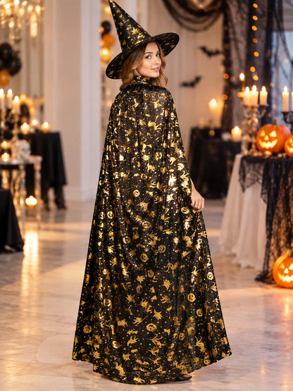 Carnival Costume with Gold Print and Hat