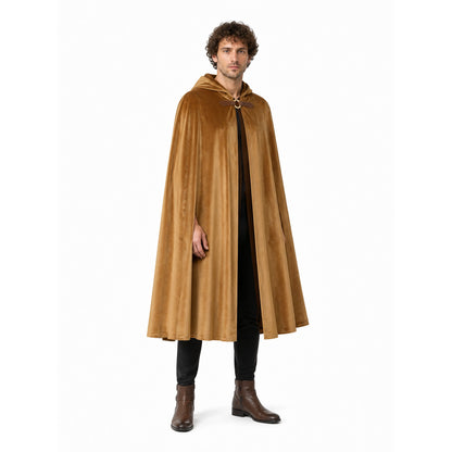 Long Light Brown Hooded Cloak for Cosplay lifestyle