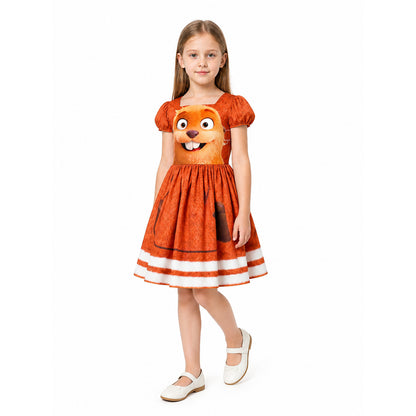 Beaver Dress with Short Sleeves and a Full Skirt Costume Dresses detail