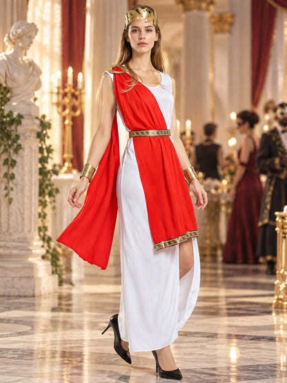 Carnival Costume with Asymmetrical Dress and Draping
