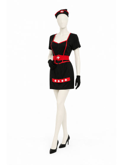 Medical Uniform-Style Costume with Red Belt