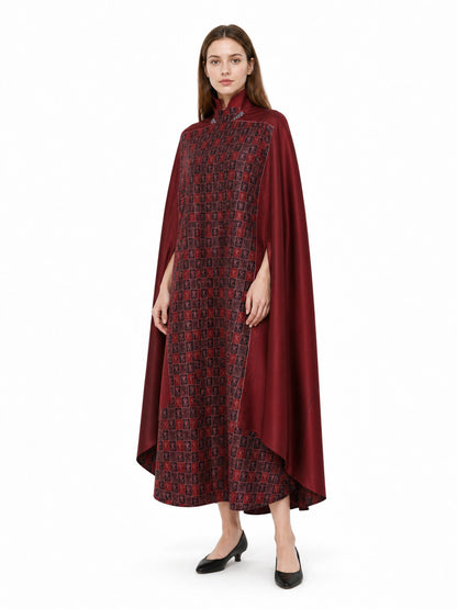 Red Superhero Cape with Plaid Pattern
