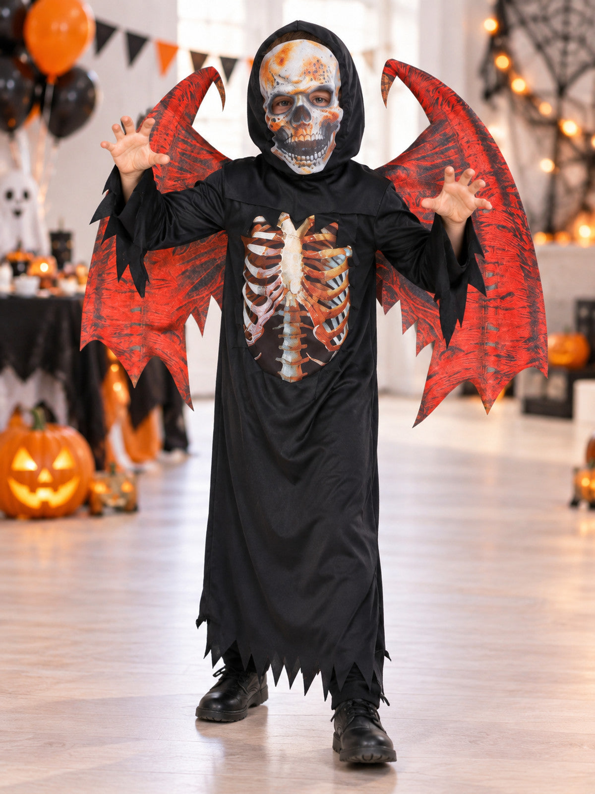 Kids' Demon Carnival Costume with Mask and Wings