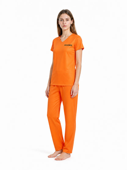 Orange Prisoner Costume, 2-Piece Set Costumes detail