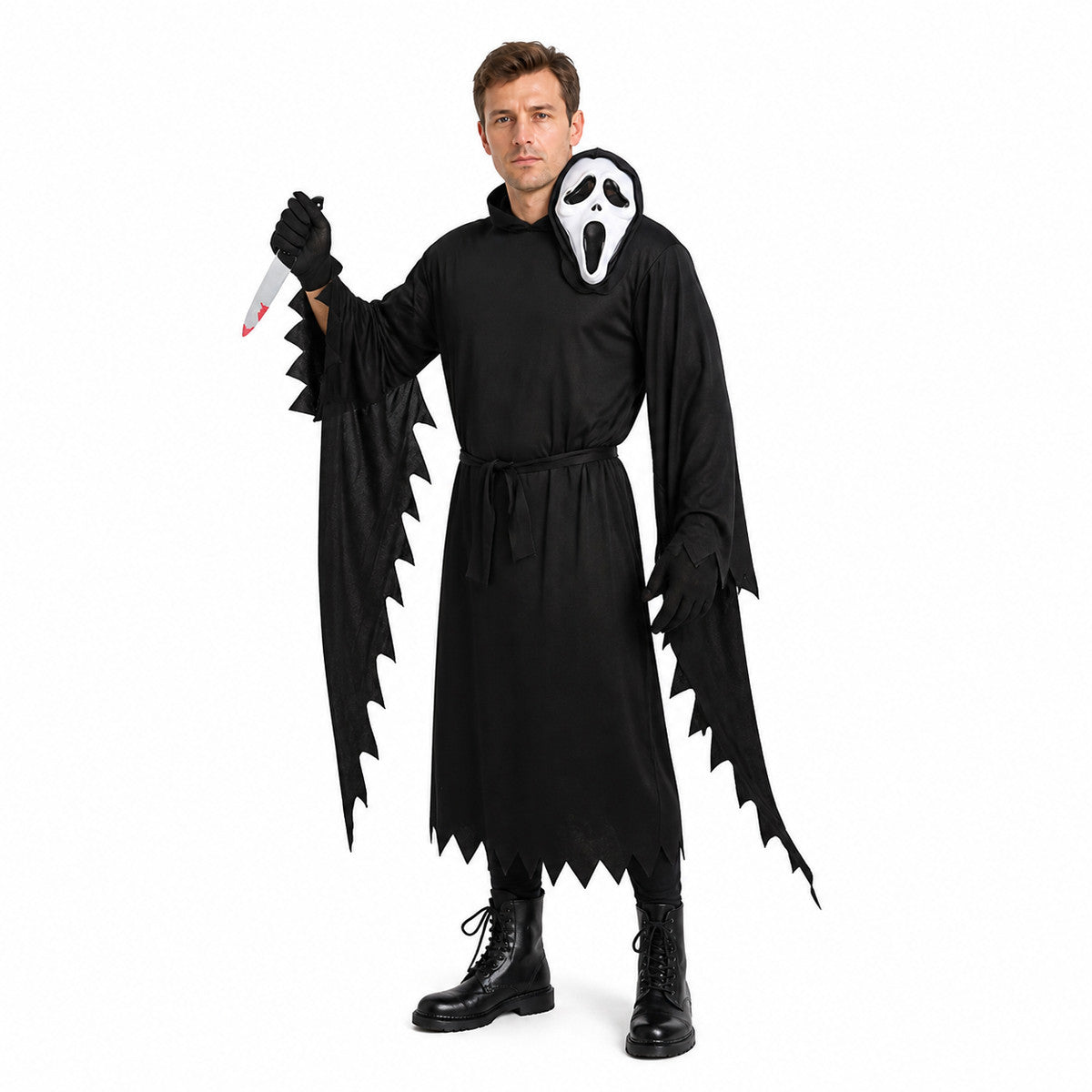 Black Hooded Ghost Costume for Cosplay Costumes detail