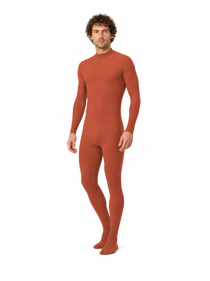 Red Form-Fitting Jumpsuit with High Collar product detail
