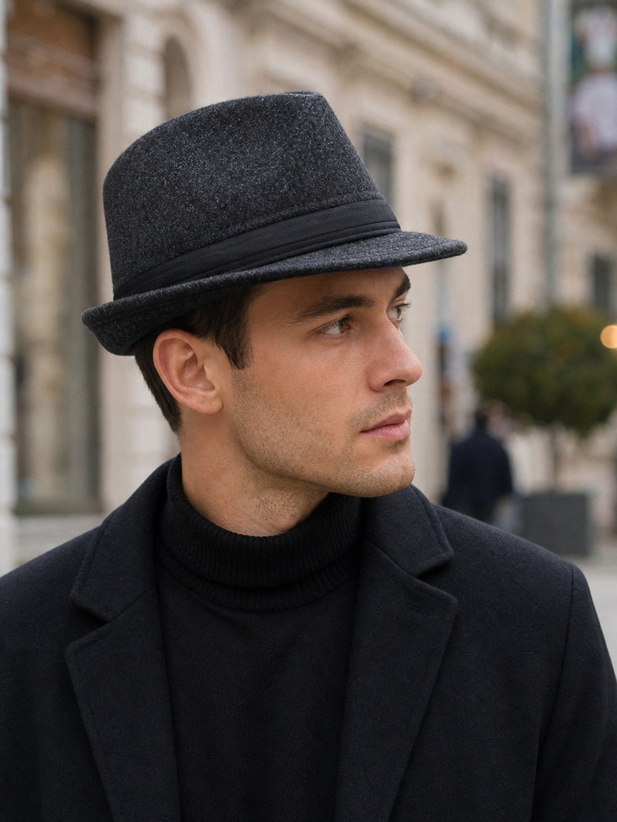 Carnival Hat with a Black Band and Short Brim lifestyle view