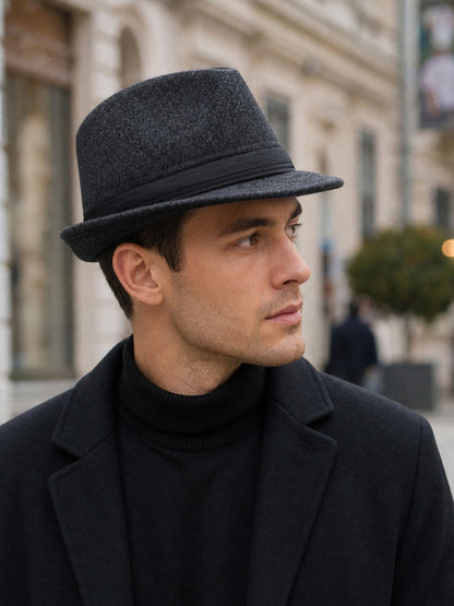 Carnival Hat with a Black Band and Short Brim lifestyle view