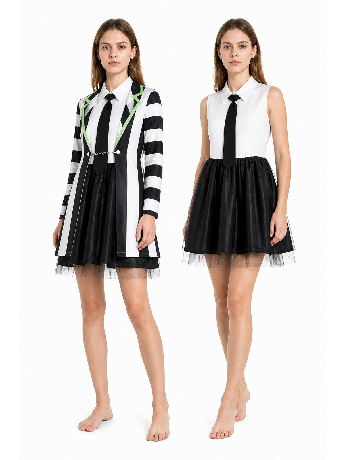 Striped Cosplay Costume, 2-Dress Set