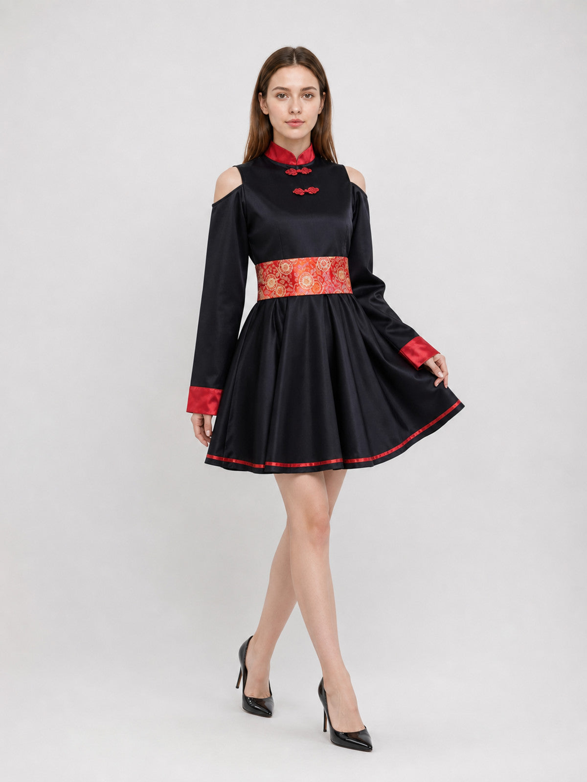 This costume dress is designed for striking theatrical-style looks and is