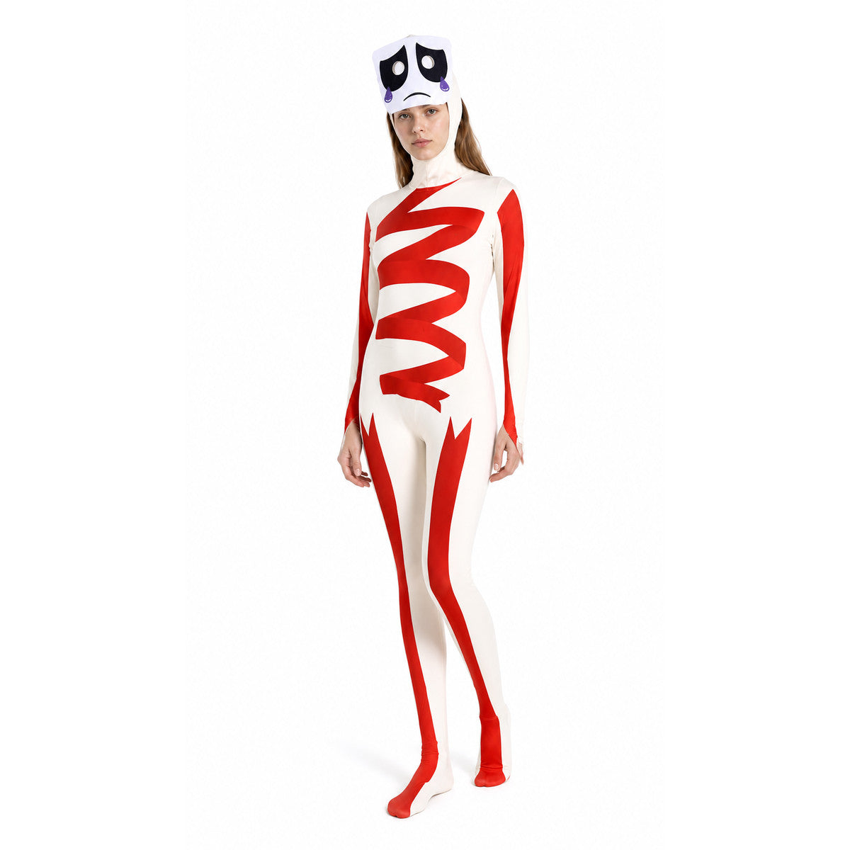 Pomni Cosplay Costume with Mask, White and Red lifestyle