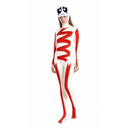 Pomni Cosplay Costume with Mask, White and Red lifestyle
