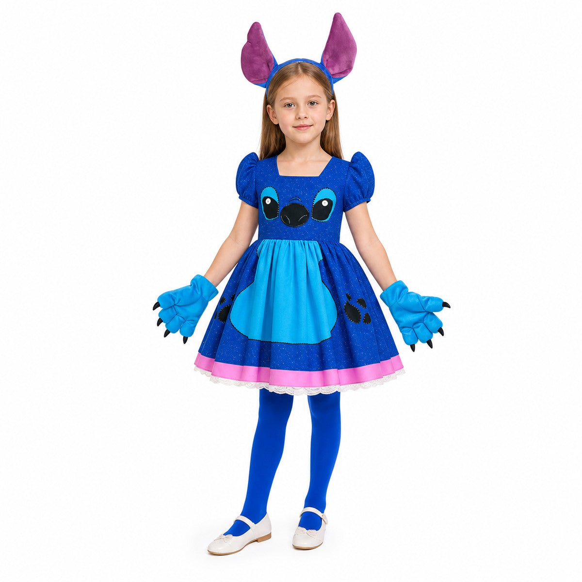 Children’s Stitch Costume with Blue Dress and Ears product detail