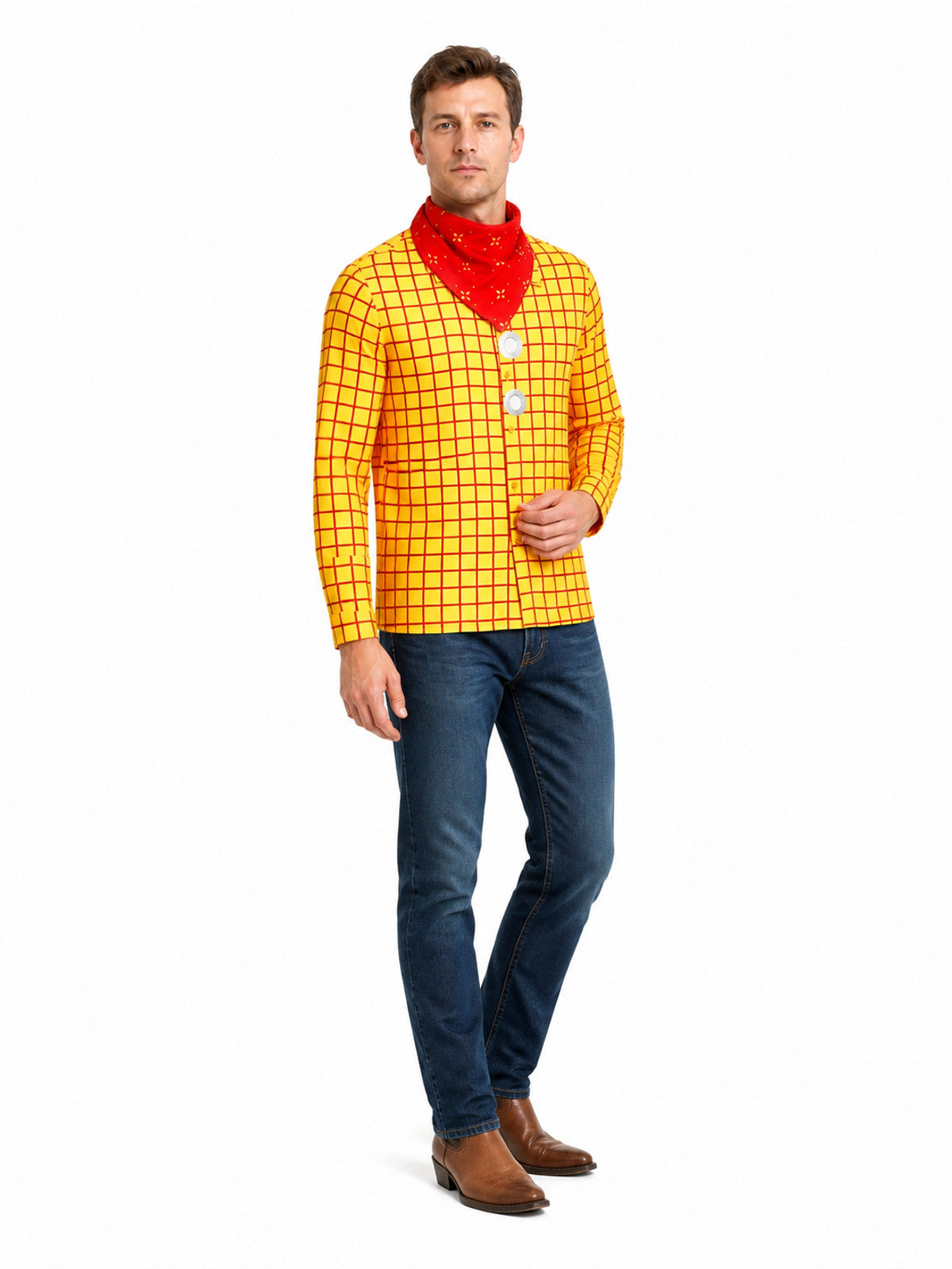 Woody Shirt with Red Plaid Print and Neckerchief