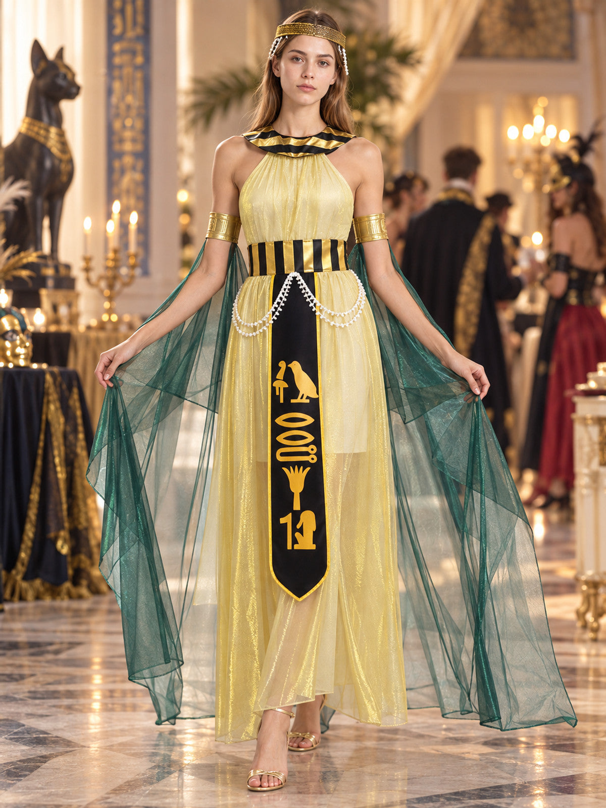 black egyptian_themed_carnival_costume_dress_cape_accessories product image 2
