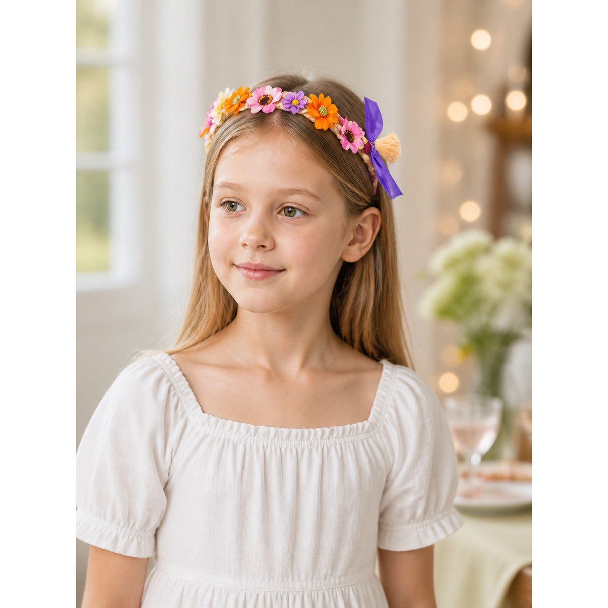 Halloween Carnival Headband with Flowers and Crown lifestyle view
