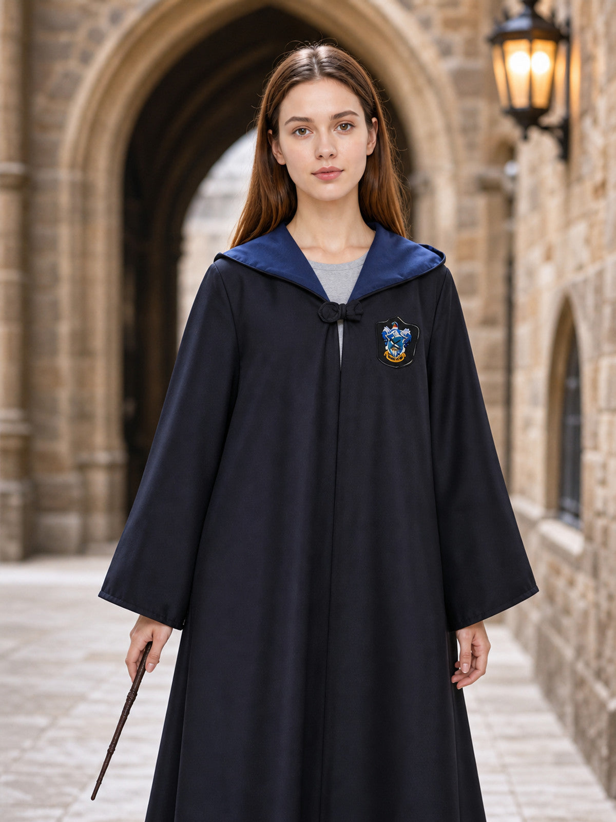Wizard Robe Costume with Hood and Tie
