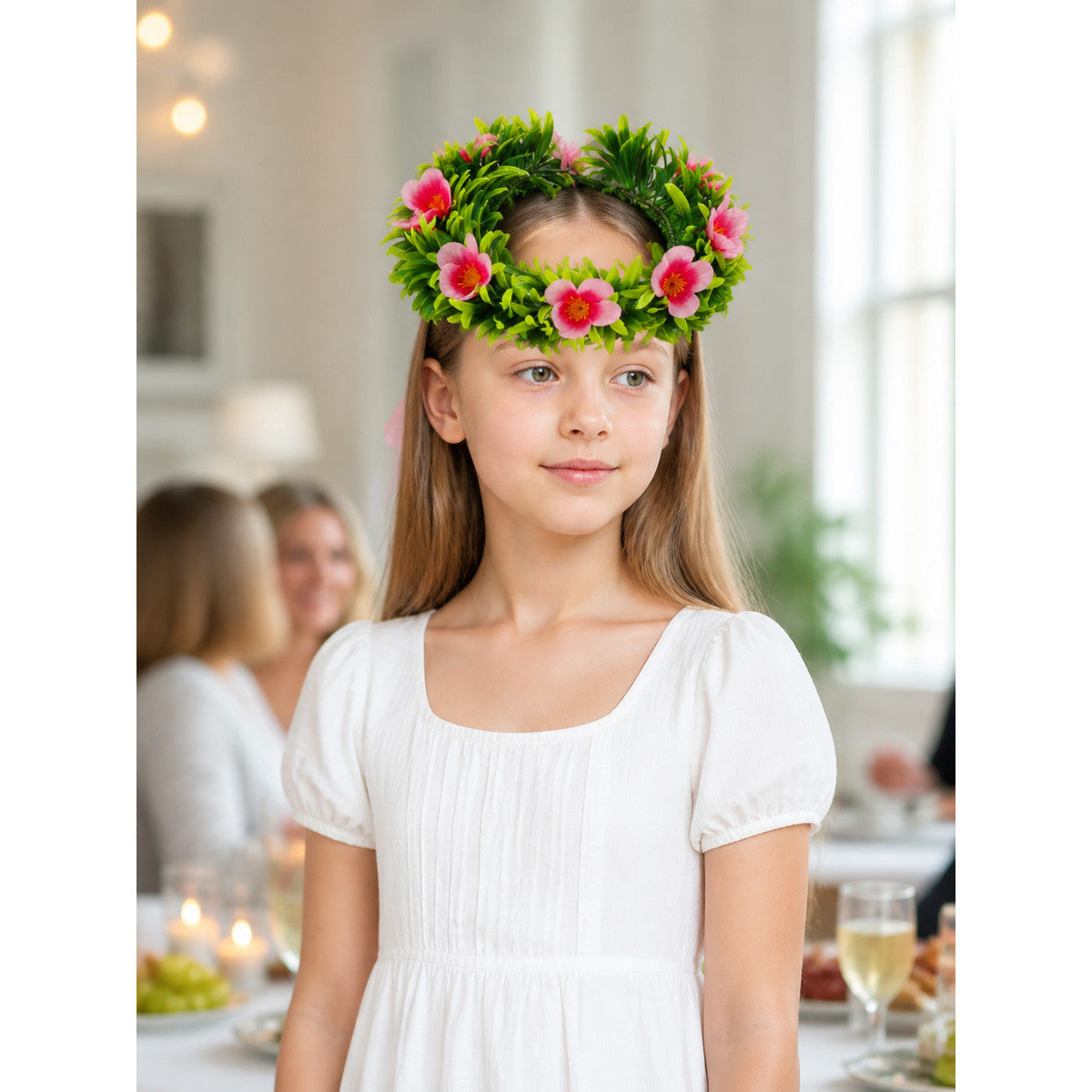 Halloween Carnival Headband with Floral Decoration lifestyle view