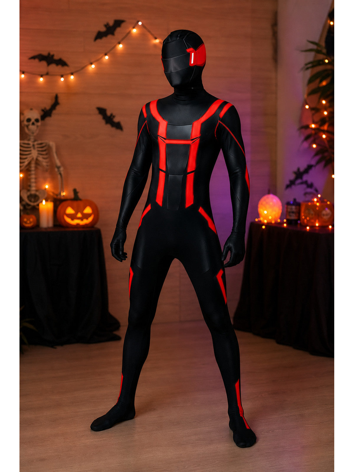 Halloween Cosplay Costume Jumpsuit with Hood