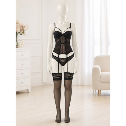 Sexy Lace Shaping Bodysuit with Straps lifestyle view