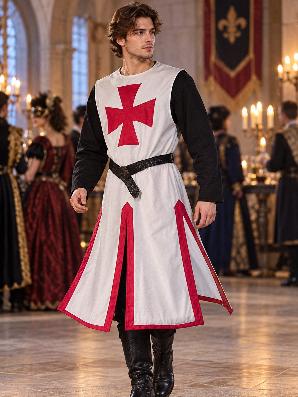 Medieval Cosplay Costume with Red Cross