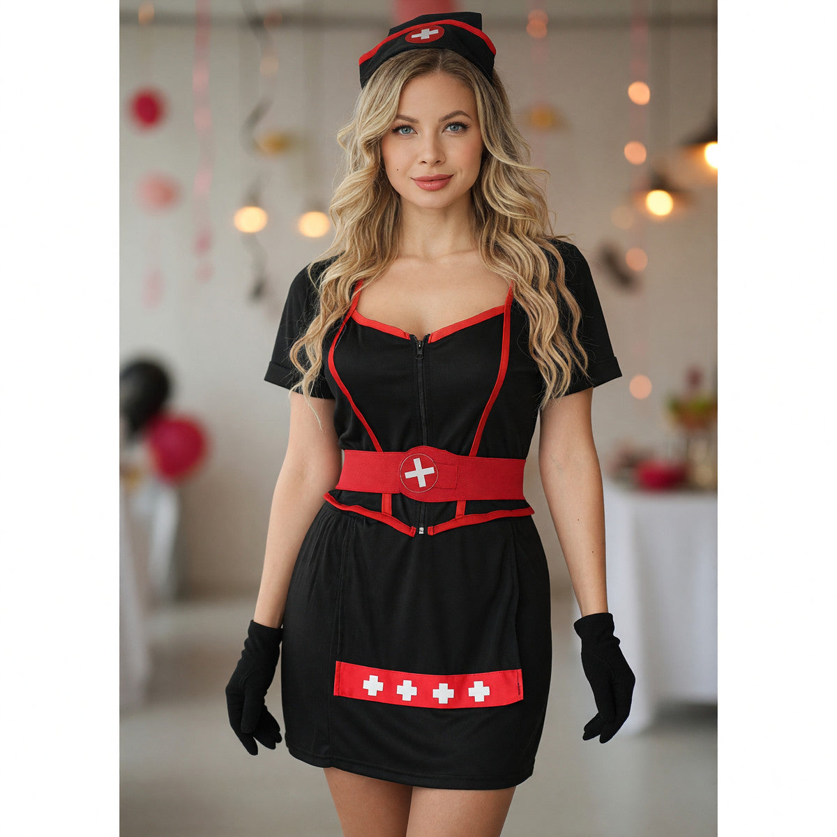 Medical Costume with Red Belt and White Crosses