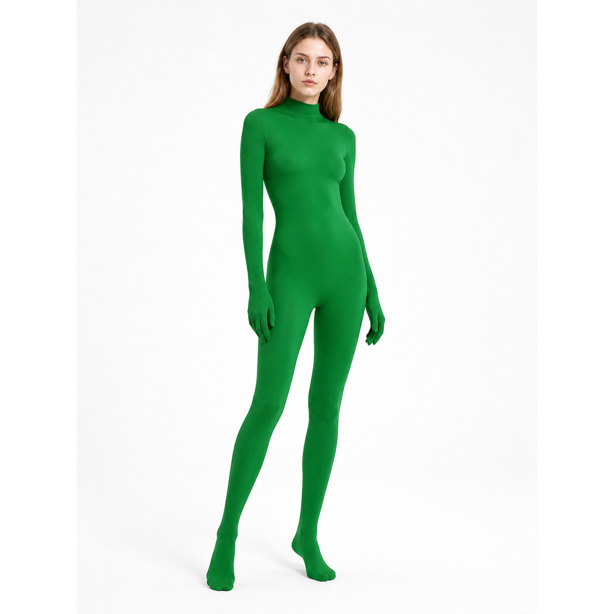 Green Jumpsuit with Covered Hands and Feet lifestyle