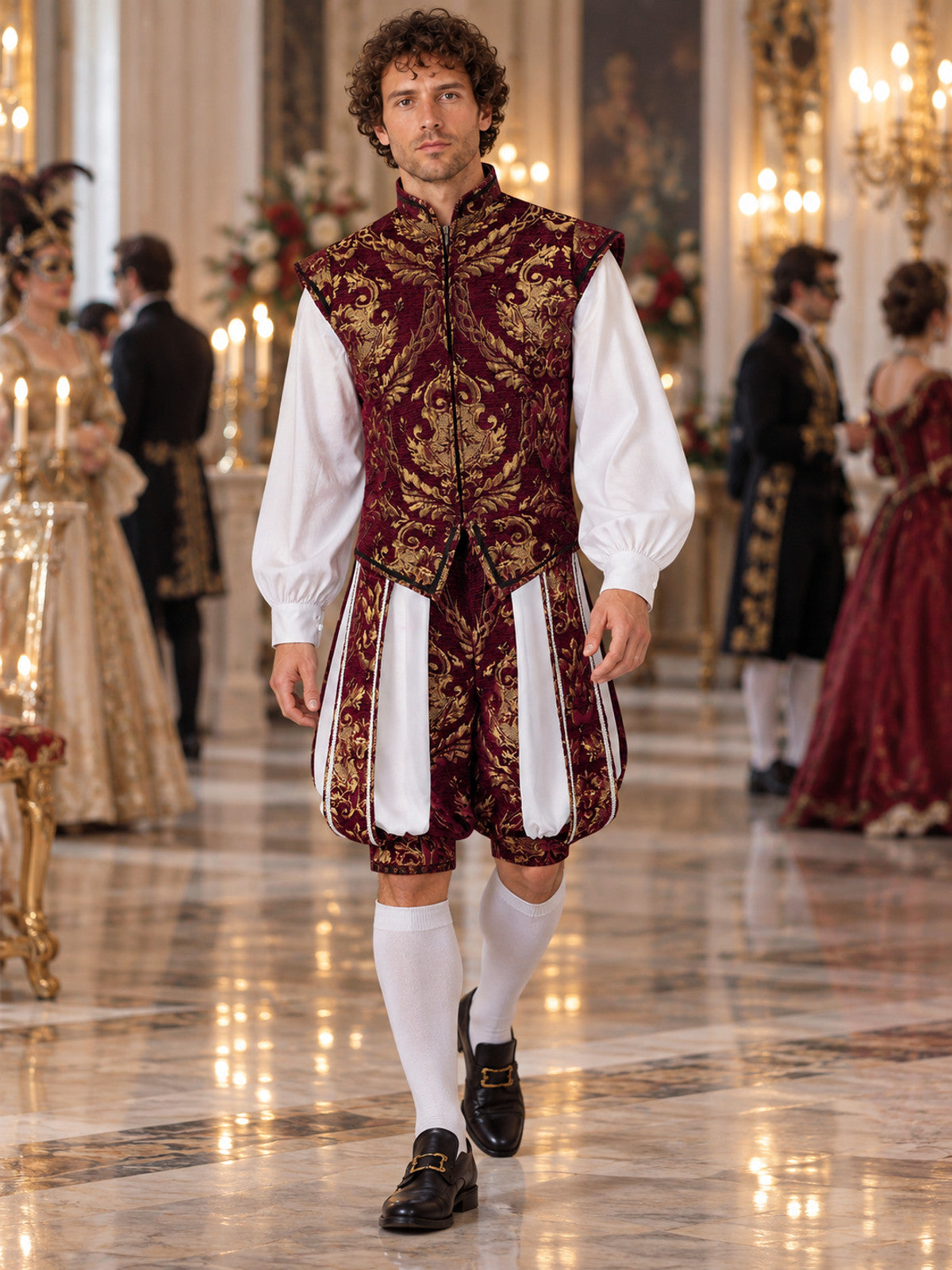 Carnival Costume with Vest and Gold-Tone Ornament lifestyle view