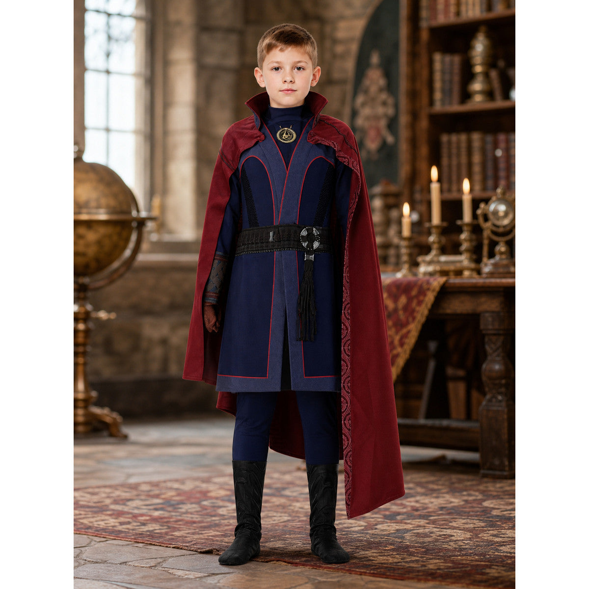Superhero Carnival Costume with Cape for Cosplay lifestyle view