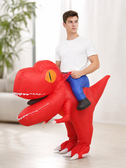 Red Inflatable T-Rex Dinosaur Costume for Parties