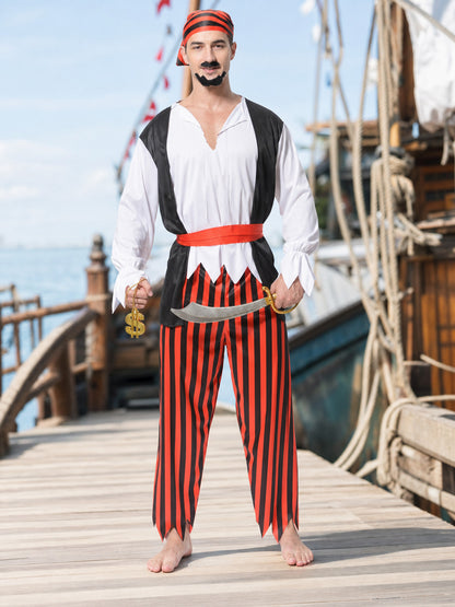Pirate Carnival Costume with Saber and Accessories