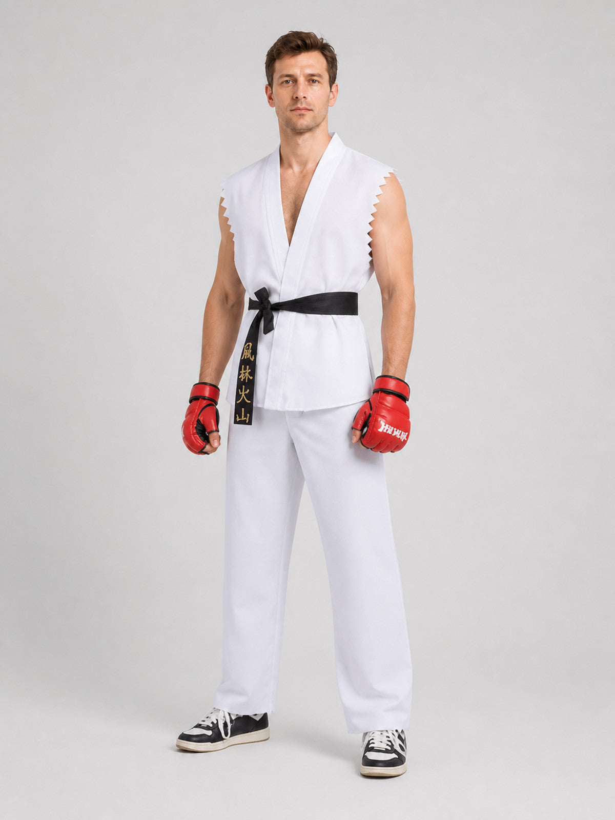 Street Fighter Fighter Cosplay Costume, Red/White Costumes detail