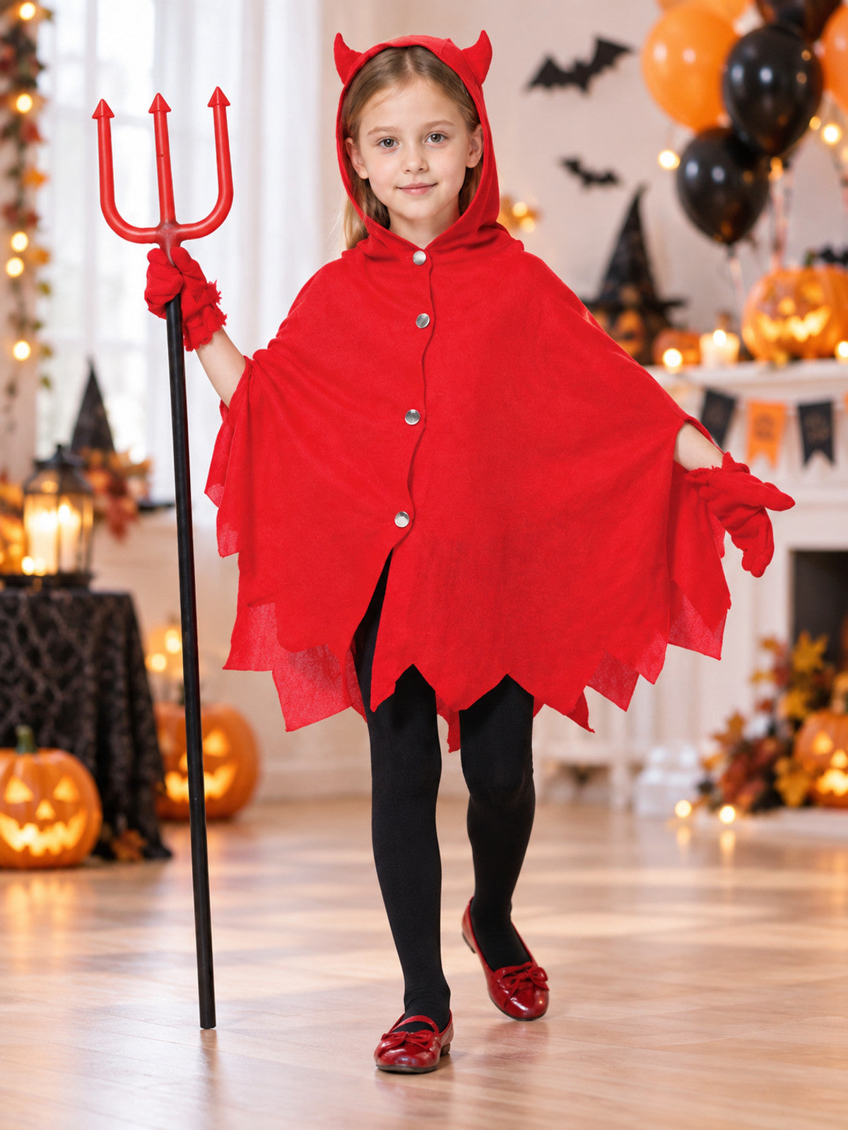 Devil Costume with Hood and Trident lifestyle view