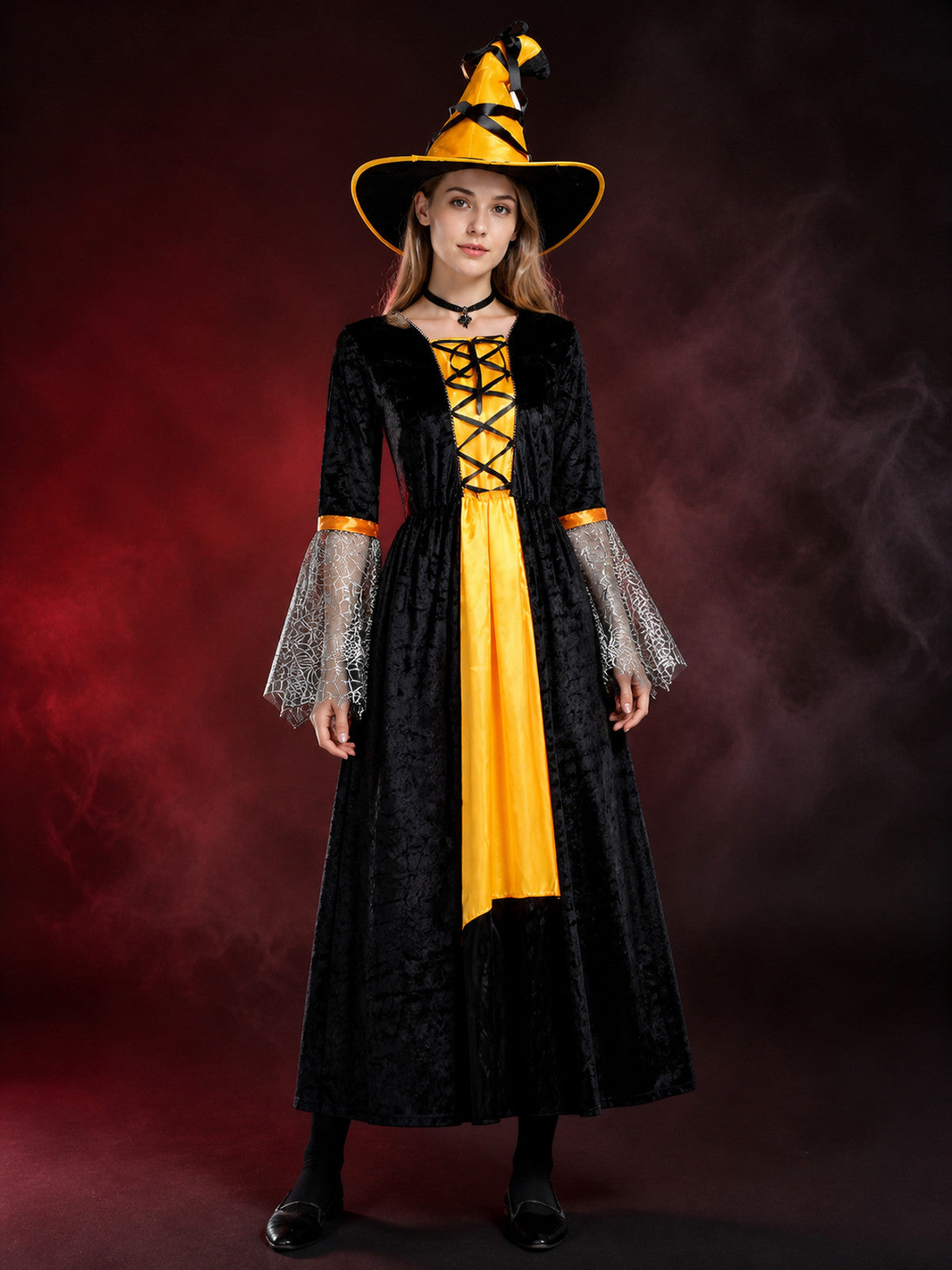 Witch Costume Dress with Hood for Halloween main product view