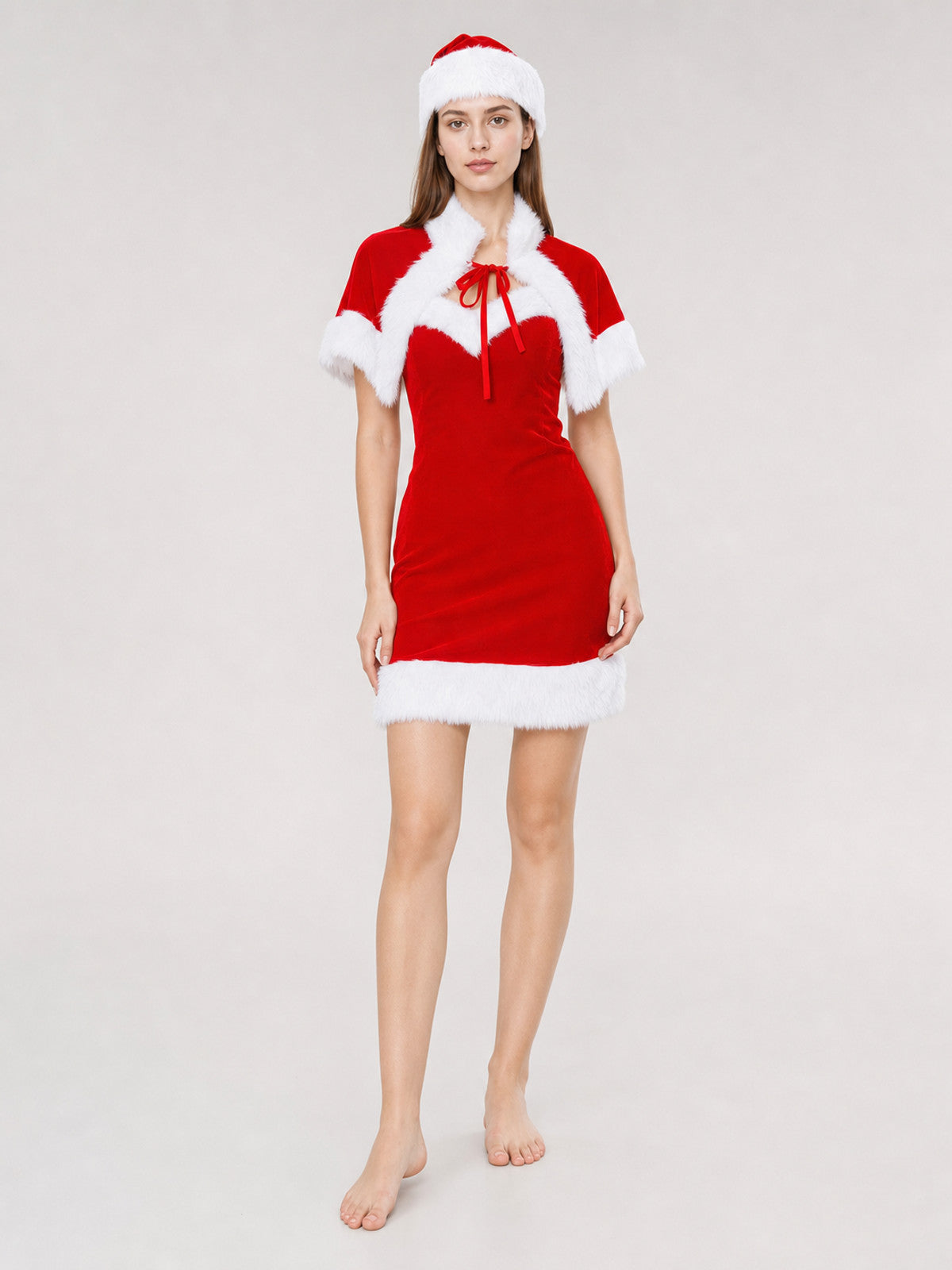 Santa Claus Costume for Cosplay with White Trim Costumes detail