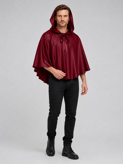 Red Short Hooded Cape for Halloween Costume Capes detail