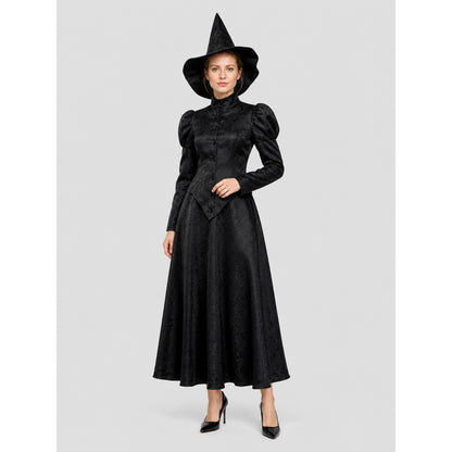 Black Elphaba Costume with Pointed Hat and Puff Sleeves Costume Headwear detail