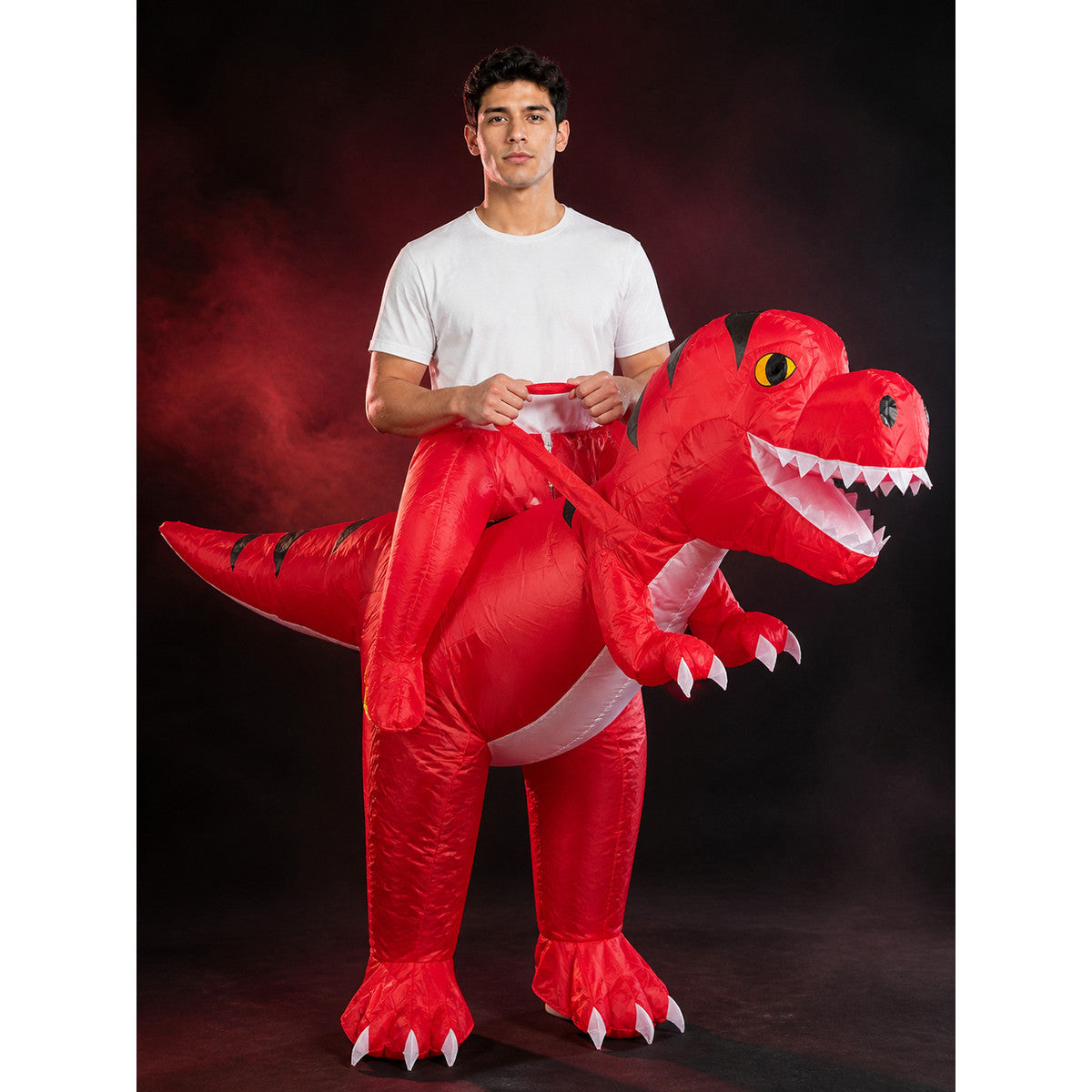 Riding T-Rex Dinosaur Inflatable Costume for Halloween Funny Party main product view