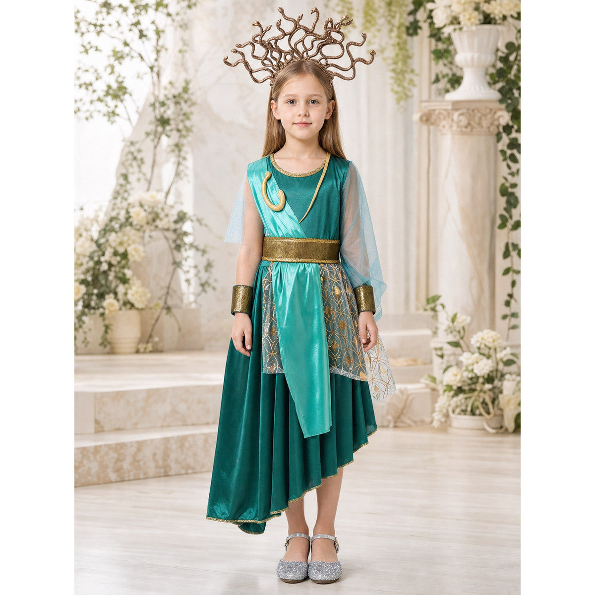 Medusa Costume Dress with Headpiece for Parties lifestyle view